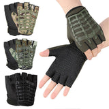 1 Pair Half Finger Fitness Gloves with Wrist Support, Non-Slip Breathable Gym Gloves for Weightlifting Strength Training Workout Sports Army Green Camouflage