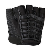 1 Pair Half Finger Fitness Gloves with Wrist Support, Non-Slip Breathable Gym Gloves for Weightlifting Strength Training Workout Sports Black
