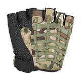 1 Pair Half Finger Fitness Gloves with Wrist Support, Non-Slip Breathable Gym Gloves for Weightlifting Strength Training Workout Sports Camouflage