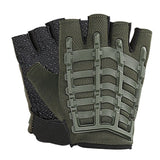 1 Pair Half Finger Fitness Gloves with Wrist Support, Non-Slip Breathable Gym Gloves for Weightlifting Strength Training Workout Sports Army Green