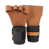 Gym Gloves Weightliftings Workout Exercise Gloves with Wrist Support for Women Man NonSlip Palm Fingerless Grip Gloves - Brown L In Australia - Darrahopens