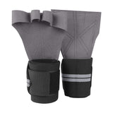 Gym Gloves Weightliftings Workout Exercise Gloves with Wrist Support for Women Man NonSlip Palm Fingerless Grip Gloves - Gray L In Australia - Darrahopens