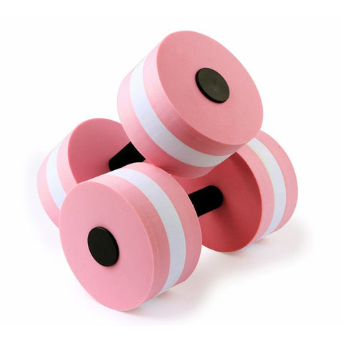 2PCS EVA Water Dumbbells Aquatic Exercise Barbells for Water Aerobics Pool Fitness Resistance Training - Pink