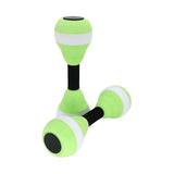 2PCS EVA Water Dumbbells Aquatic Exercise Foam Barbells for Water Aerobics Pool Resistance Fitness Training - Green