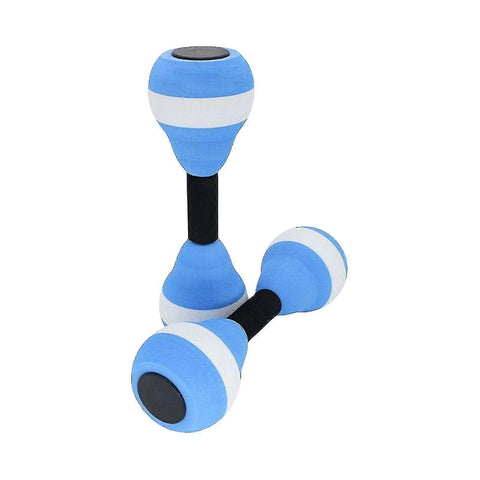 2PCS EVA Water Dumbbells Aquatic Exercise Foam Barbells for Water Aerobics Pool Resistance Fitness Training - Blue