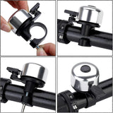 Mini Bicycle Bell Loud Clear Ring Bike Handlebar Bell for Road Mountain MTB City Bike Accessories(Silver)
