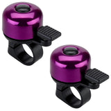 2PCS Bike Bell Bicycle Bell with Loud Crisp Clear Sound, Road and Mountain Bike Bell (Purple)