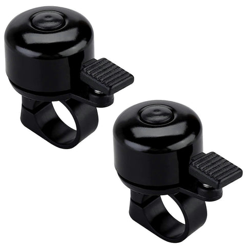 2PCS Bike Bell Bicycle Bell with Loud Crisp Clear Sound, Road and Mountain Bike Bell (Black)