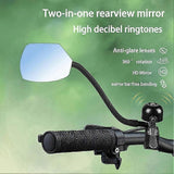 2PCS Bicycle Rear View Mirror with Bell 360°Adjustable Bike Handlebar Mirror for MTB Road Bike Scooter 27-33mm Handlebars In Australia - Darrahopens