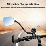 2PCS Bicycle Rear View Mirror with Bell 360°Adjustable Bike Handlebar Mirror for MTB Road Bike Scooter 27-33mm Handlebars In Australia - Darrahopens