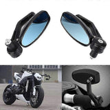 22mm Universal Bike Mirror - Black Rear View for Motorcycle Handlebars
