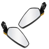1 Pair Motorcycle Rear View Mirrors CNC Aluminium Alloy Universal Side Mirrors for Motorbike Cruiser ATV UTV Off Road Bikes - Yellow