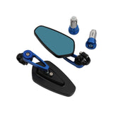 1 Pair Motorcycle Rear View Mirrors CNC Aluminium Alloy Universal Side Mirrors for Motorbike Cruiser ATV UTV Off Road Bikes - Blue In Australia - Darrahopens