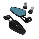 1 Pair Motorcycle Rear View Mirrors CNC Aluminium Alloy Universal Side Mirrors for Motorbike Cruiser ATV UTV Off Road Bikes - Black In Australia - Darrahopens
