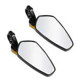 1 Pair Motorcycle Rear View Mirrors CNC Aluminium Alloy Universal Side Mirrors for Motorbike Cruiser ATV UTV Off Road Bikes - Black