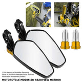 1 Pair Motorcycle Rear View Mirrors CNC Aluminium Alloy Universal Side Mirrors for Motorbike Cruiser ATV UTV Off Road Bikes - Black