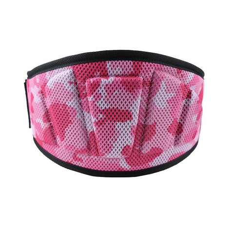 Adjustable Weightlifting Belt, EVA Nylon Lumbar Support Belt for Powerlifting, Bodybuilding, Gym Fitness and Strength Training - Pink Camouflage L In Australia - Darrahopens