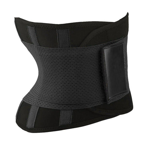 Adjustable Back Support Waist Trainer Trimmer Belt Sports Gym Fitness Weightlifting Abdominal Slim Belt - Black