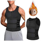 Men Body Shaper Waist Trainer Sauna Vest Double Belt Abdomen Slimming Sweat Vest Fitness Belt - 3XL