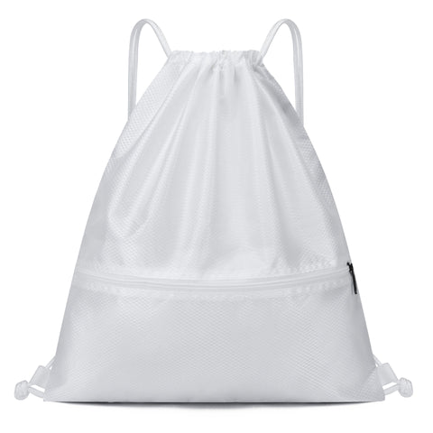 Lightweight Sports Backpack, Water Resistant Nylon Gym Bag with Adjustable Shoulder Strap for Hiking, Fitness, Travel and Daily Use - White In Australia - Darrahopens