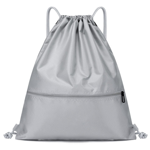 Lightweight Sports Backpack, Water Resistant Nylon Gym Bag with Adjustable Shoulder Strap for Hiking, Fitness, Travel and Daily Use - Gray
