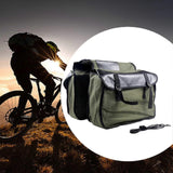 Double Side Bike Saddle Bag Cycling Bike Carrier Cargo Bag Storage Pouch Bike Trunk Bag Waterproof for Traveling Commuting - Army Green
