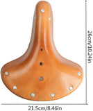 Vintage Bicycle Saddle Seat, Retro Leather Style Bike Seat with Triple Spring Suspension for Cruiser, City and Commuter Bikes