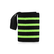 1Pc Adjustable Wrist Wraps for Weightlifting, Gym Training Wrist Support Straps for Men & Women, Fitness Strength Training Accessories - Green Striped