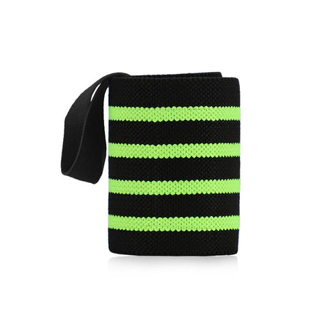 1Pc Adjustable Wrist Wraps for Weightlifting, Gym Training Wrist Support Straps for Men & Women, Fitness Strength Training Accessories - Green Striped