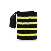 1Pc Adjustable Wrist Wraps for Weightlifting, Gym Training Wrist Support Straps for Men & Women, Fitness Strength Training Accessories - Yellow Striped