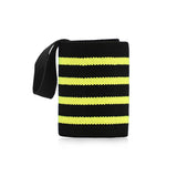 1Pc Adjustable Wrist Wraps for Weightlifting, Gym Training Wrist Support Straps for Men & Women, Fitness Strength Training Accessories - Yellow Striped