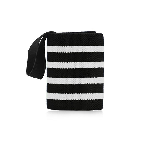 1Pc Adjustable Wrist Wraps for Weightlifting, Gym Training Wrist Support Straps for Men & Women, Fitness Strength Training Accessories - White Striped