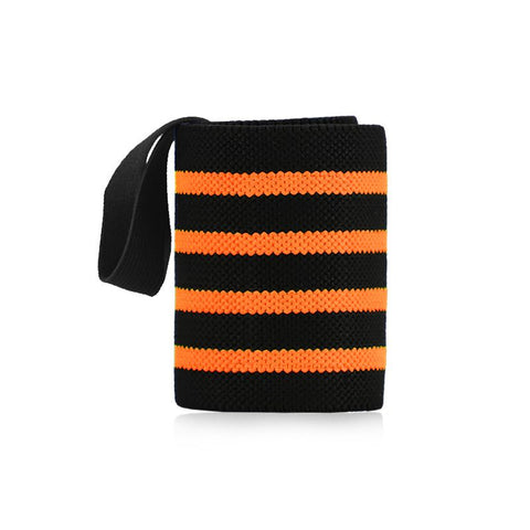 1Pc Adjustable Wrist Wraps for Weightlifting, Gym Training Wrist Support Straps for Men & Women, Fitness Strength Training Accessories - Orange Striped