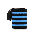 1Pc Adjustable Wrist Wraps for Weightlifting, Gym Training Wrist Support Straps for Men & Women, Fitness Strength Training Accessories - Royal Blue Striped