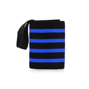 1Pc Adjustable Wrist Wraps for Weightlifting, Gym Training Wrist Support Straps for Men & Women, Fitness Strength Training Accessories - Dark Blue Striped