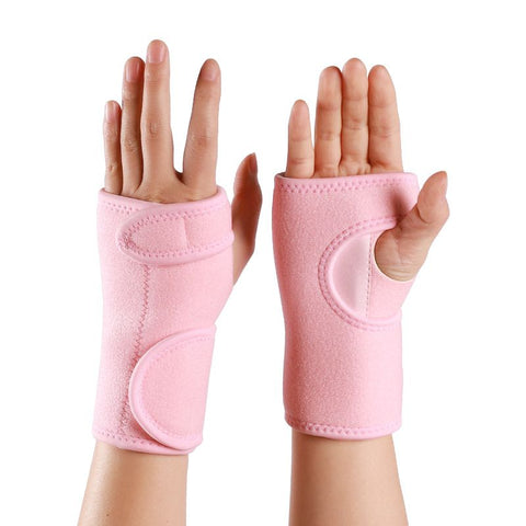 Steel Support Wrist Wraps with Adjustable Strap, Weightlifting Wrist Support for Gym, Fitness Training, Powerlifting & Sports - Pink