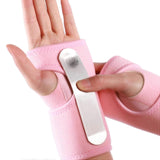 Steel Support Wrist Wraps with Adjustable Strap, Weightlifting Wrist Support for Gym, Fitness Training, Powerlifting & Sports - Pink