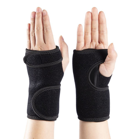 Steel Support Wrist Wraps with Adjustable Strap, Weightlifting Wrist Support for Gym, Fitness Training, Powerlifting & Sports - Black