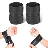 Compression Wrist Support Straps, Adjustable Wrist Wrap Brace for Gym, Tennis, Golf, Fitness & Sports Training - Black