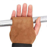 Weightlifting Wrist Hand Grips Leather Palm Protection With Padded Wrist Wrap