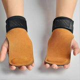 Weightlifting Wrist Hand Grips Leather Palm Protection With Padded Wrist Wrap