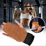 Weightlifting Wrist Hand Grips Leather Palm Protection With Padded Wrist Wrap