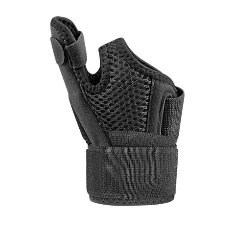 Thumb Support Wrist Brace, Adjustable Wrist Wrap with Dual Support Splints, Breathable Wrist Support for Sports, Fitness & Daily Use - Black
