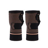 Breathable Wrist Support Coppers Wrist Compression Sleeves Knitted Wrist Brace Gym Wristband for Workout Basketball - L