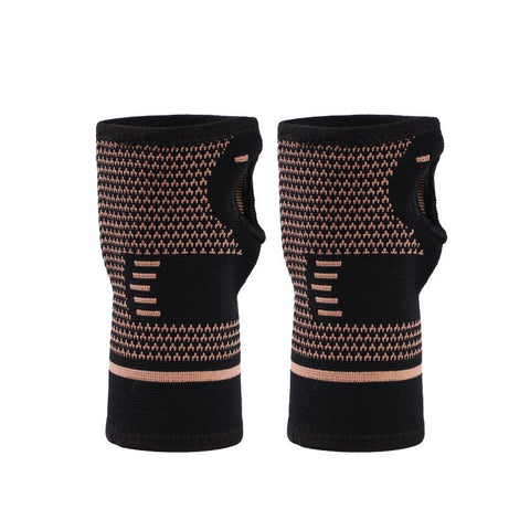 Breathable Wrist Support Coppers Wrist Compression Sleeves Knitted Wrist Brace Gym Wristband for Workout Basketball - L
