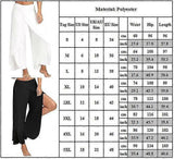 Women's Harem Palazzo Pants Wide Leg Split Flowy Loose Fit Casual Yoga Trousers Plus White - M