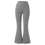 Women's High Waist Yoga Leggings with Pockets Workout Fitness Pants Stretch Casual Sports Trousers - Red L