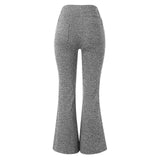 Women's High Waist Yoga Leggings with Pockets Workout Fitness Pants Stretch Casual Sports Trousers - Gray M