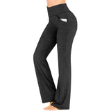 Women's High Waist Yoga Leggings with Pockets Workout Fitness Pants Stretch Casual Sports Trousers - Black L In Australia - Darrahopens