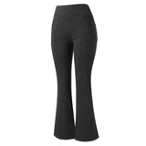 Women's High Waist Yoga Leggings with Pockets Workout Fitness Pants Stretch Casual Sports Trousers - Black 2XL